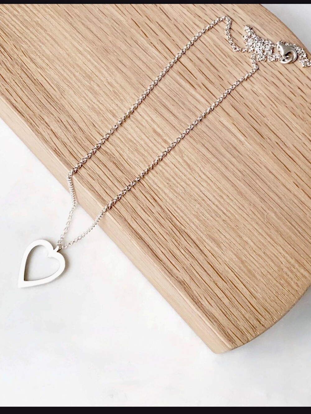 Heart Pendant Necklace - Minimalist Silver Heart